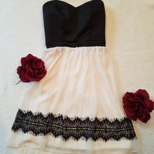 Strapless Lace Mini Dress